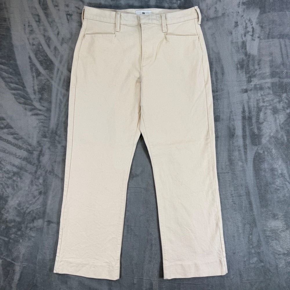 Banana Republic Denim Kick Trouser Women's Size 28 Ecru Cream White Flare Pants